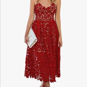 Red lace dress